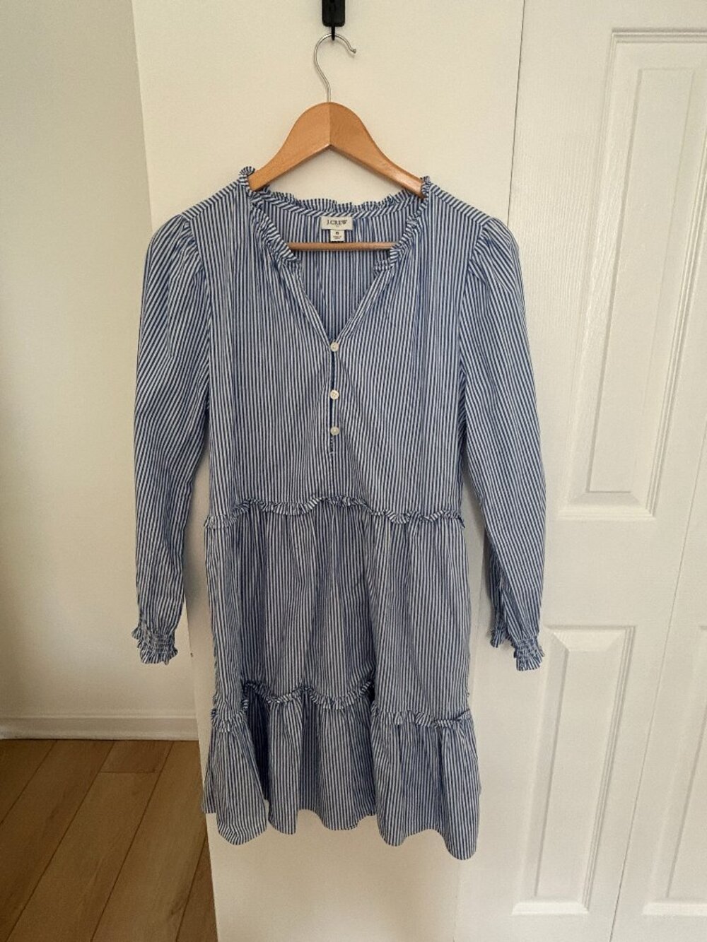 J. Crew Blue and White Striped Dress